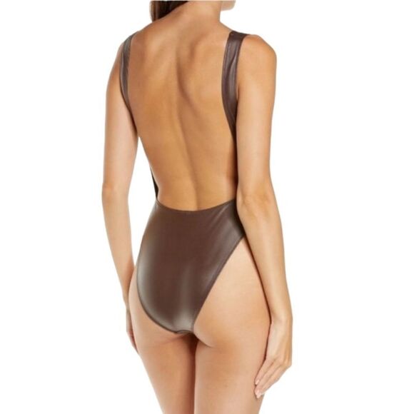 Skims Cut Out Monokini Cocoa Wet Jersey Size 4X - Picture 3 of 10